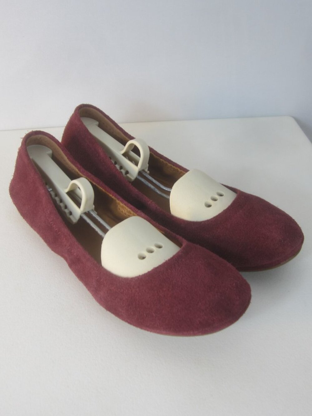Lucky Brand Women 8 Echo Ballet Flats Burgundy Suede Purple Leather Fall Classic